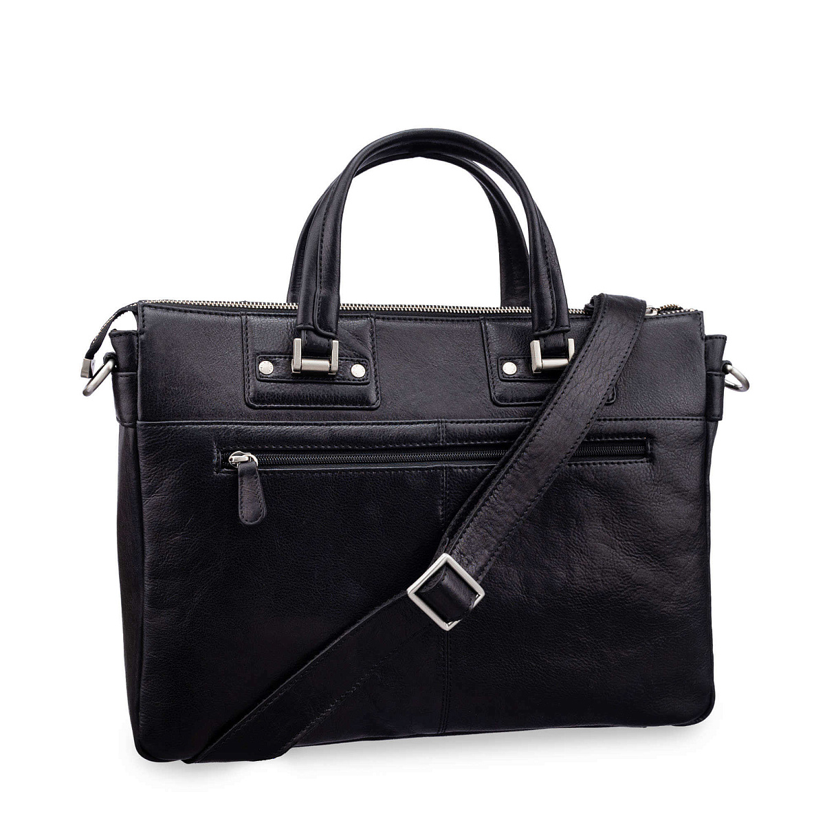 Деловая сумка Dr.Koffer из натуральной кожи черная