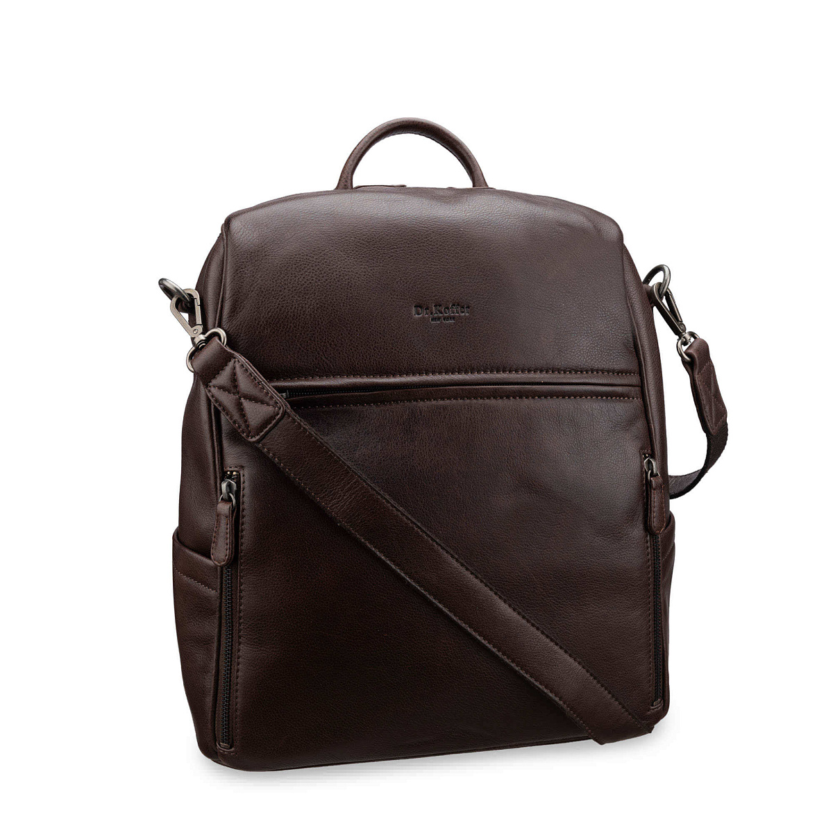 Рюкзак Dr.Koffer из натуральной кожи темно-коричневый