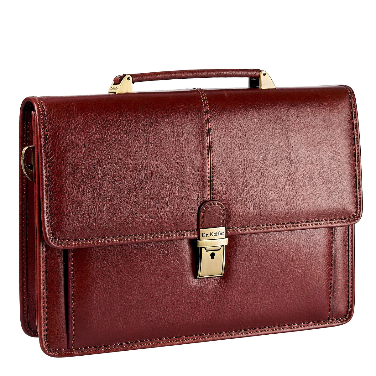 Портфель Dr.Koffer из натуральной кожи светло-коричневый