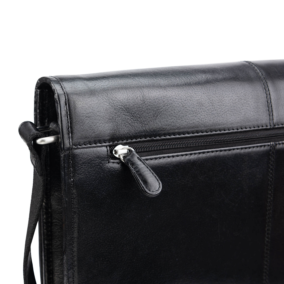 Деловая сумка Dr.Koffer из натуральной кожи черная