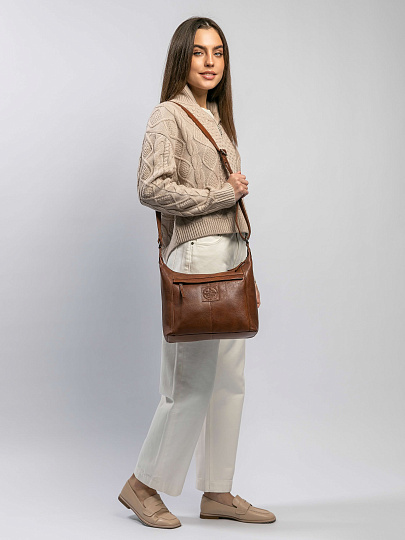 Сумка через плечо Dr.Koffer из натуральной кожи коричневая