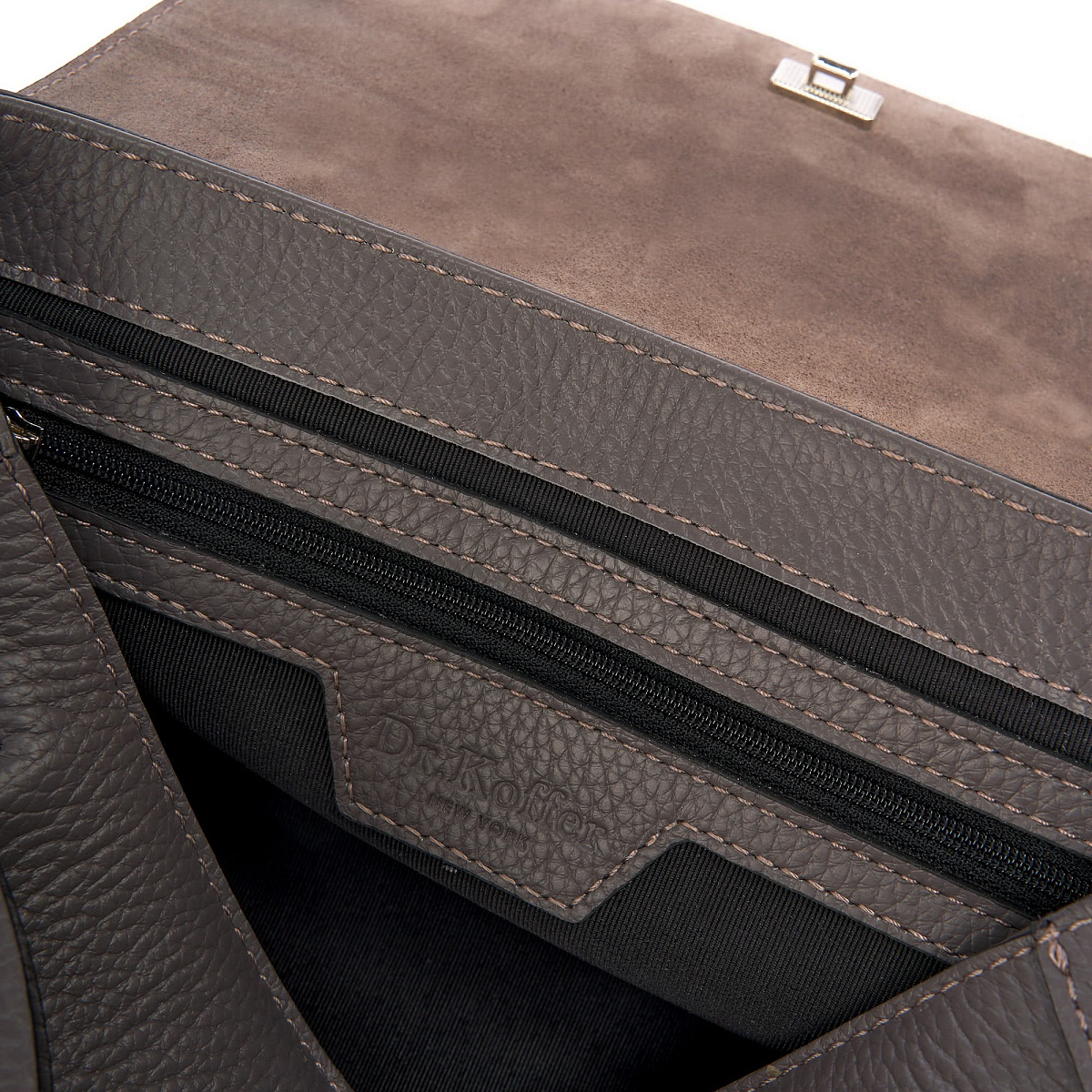 Женская сумка Dr. Koffer из натуральной кожи серая