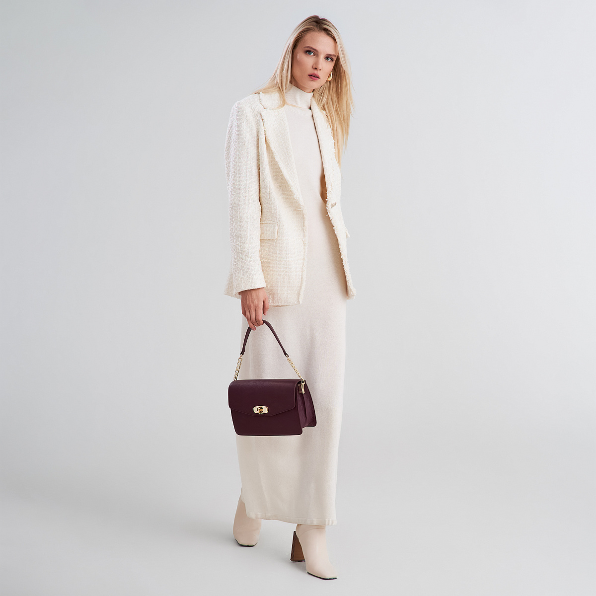 Женская сумка  Dr. Koffer из натуральной кожи бордовая