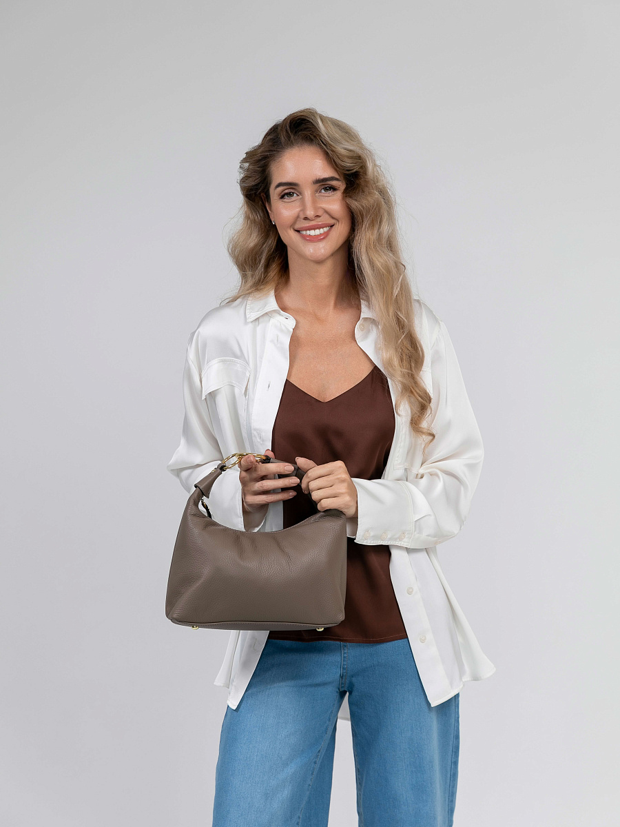 Женская сумка Dr.Koffer из натуральной кожи светло-бежевая