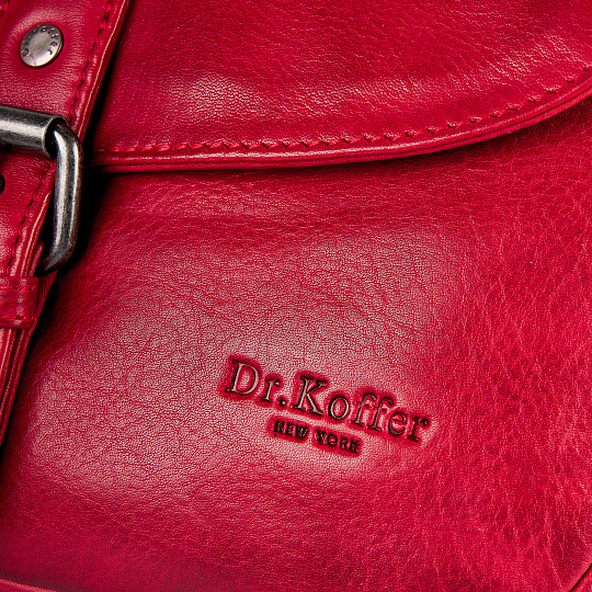 Сумка через плечо Dr.Koffer из натуральной кожи красная