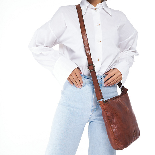 Сумка через плечо Dr.Koffer из натуральной кожи коричневая