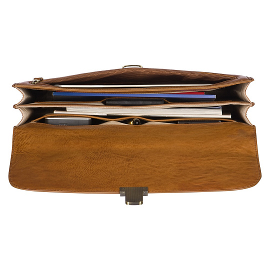 Портфель Dr.Koffer из натуральной кожи светло-коричневый