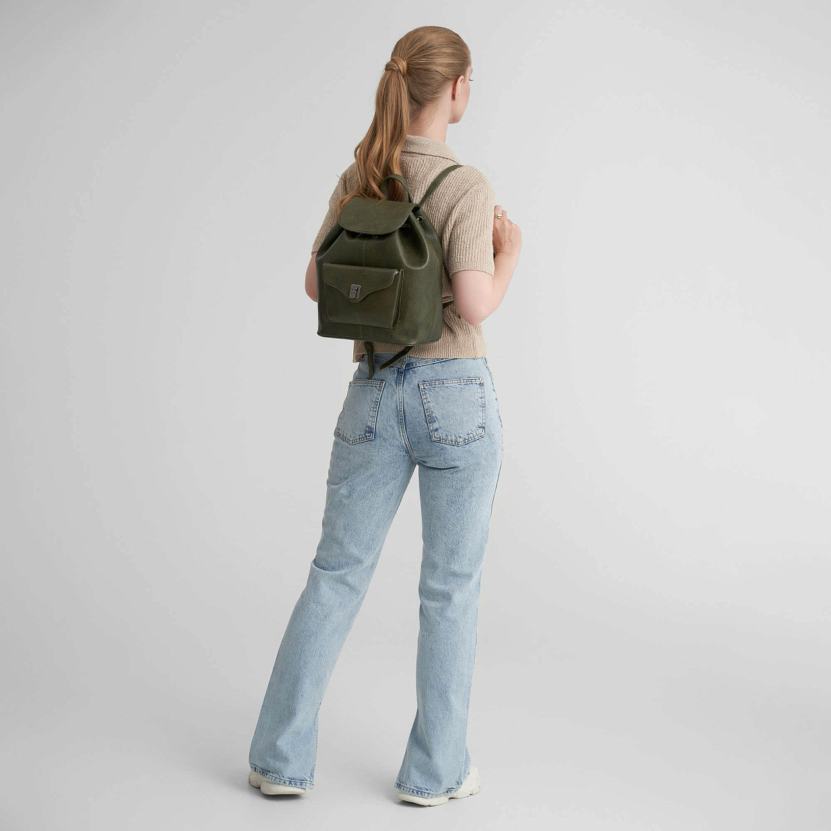 Рюкзак Dr.Koffer из натуральной кожи зеленый