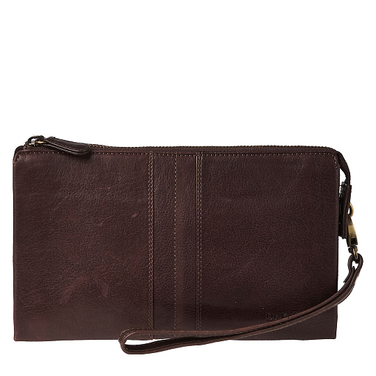 Сумка барсетка из натуральной кожи Dr. Koffer коричневая