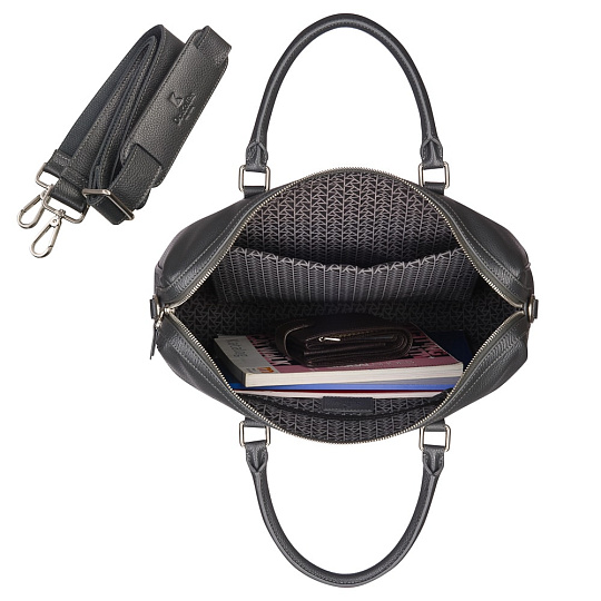 Деловая сумка Dr.Koffer из натуральной кожи серая