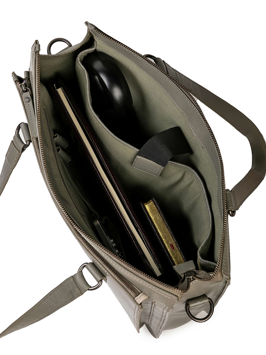 Женская сумка Dr.Koffer из натуральной кожи серая