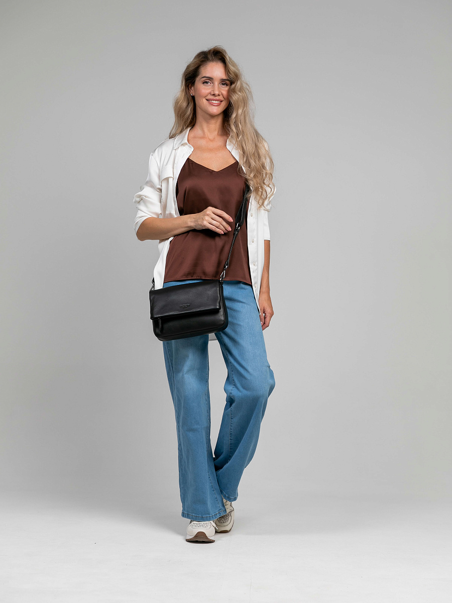 Женская сумка Dr.Koffer из натуральной кожи черная