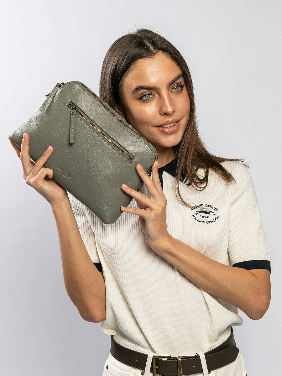 Женская сумка Dr.Koffer из натуральной кожи серая