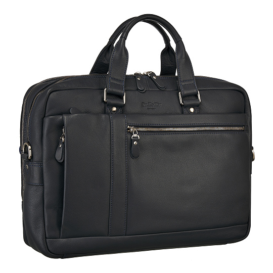 Деловая сумка Dr.Koffer из натуральной кожи черная