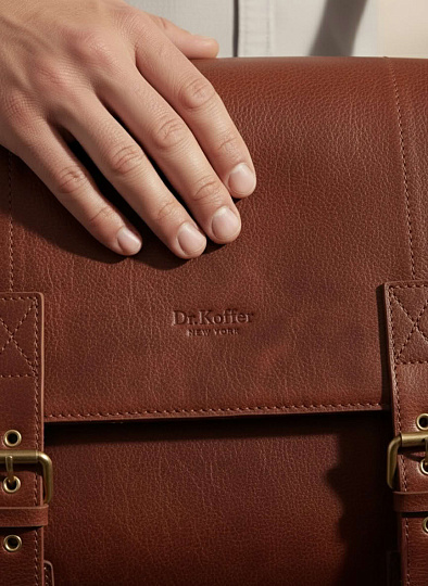 Портфель Dr.Koffer из натуральной кожи светло-коричневый