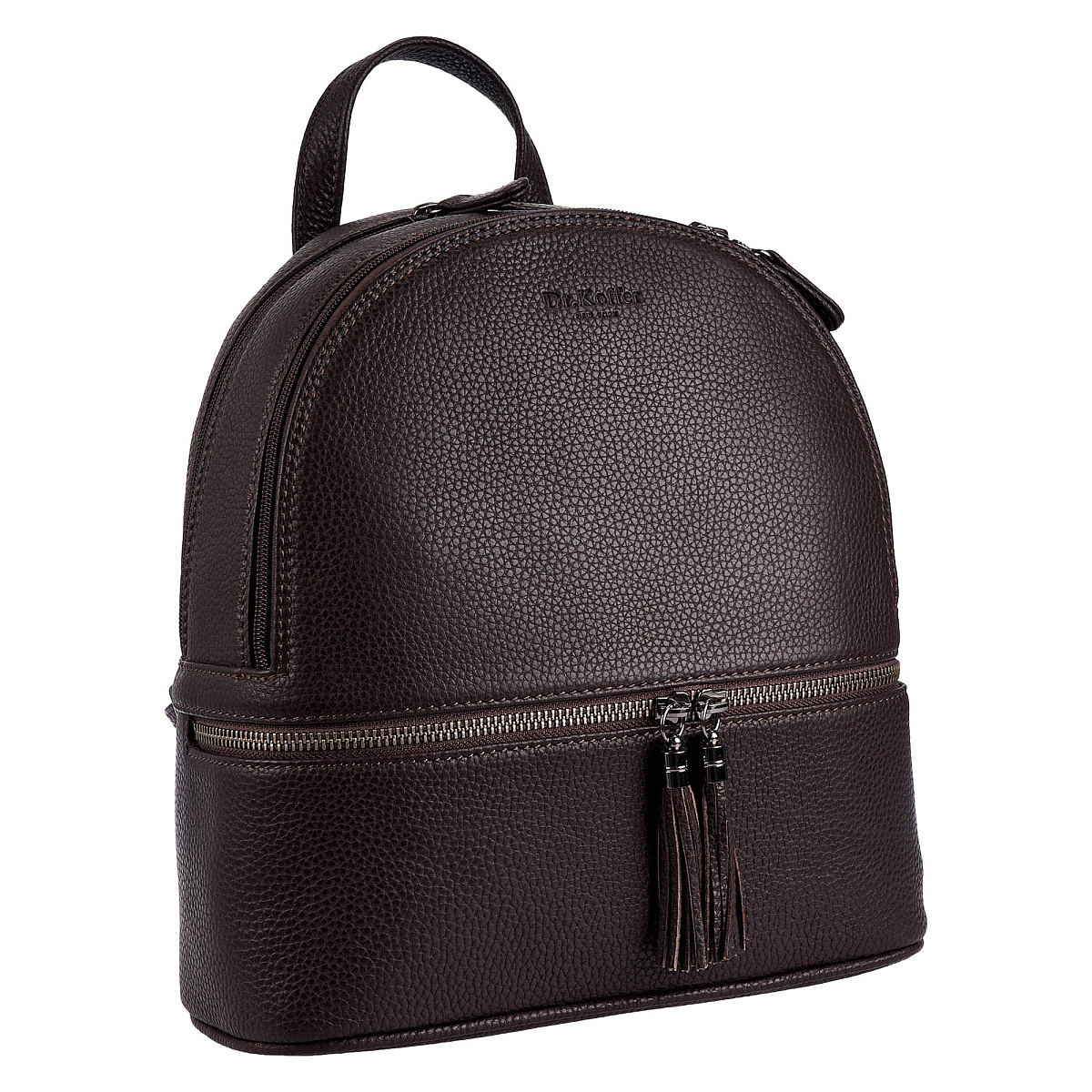 Рюкзак Dr.Koffer из натуральной кожи темно-коричневый