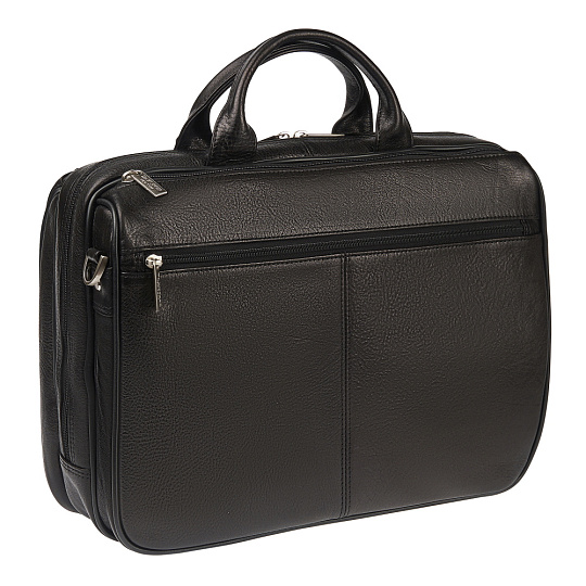 Деловая сумка Dr.Koffer из натуральной кожи черная