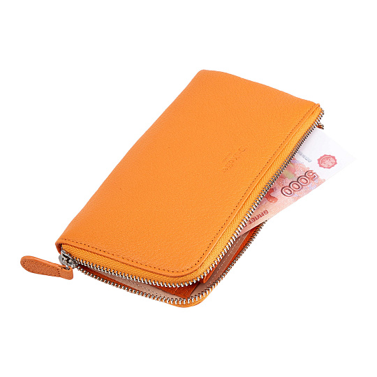 Портмоне Dr.Koffer из натуральной кожи оранжевое