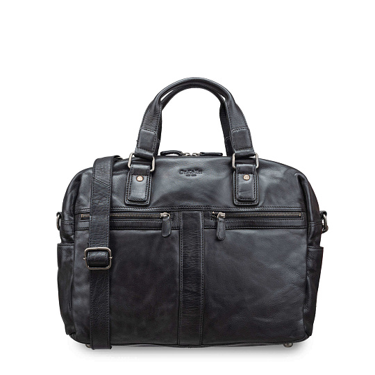 Деловая сумка Dr.Koffer из натуральной кожи черная