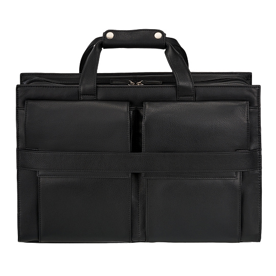 Деловая сумка Dr.Koffer из натуральной кожи черная