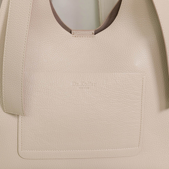 Женская сумка Dr. Koffer из натуральной кожи бежевая