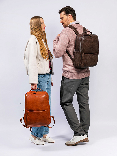 Рюкзак Dr. Koffer из натуральной кожи коричневый