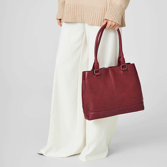 Женская сумка Dr. Koffer из натуральной кожи бордовая