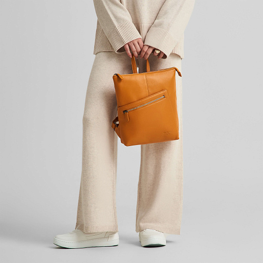 Рюкзак Dr.Koffer из натуральной кожи желтый