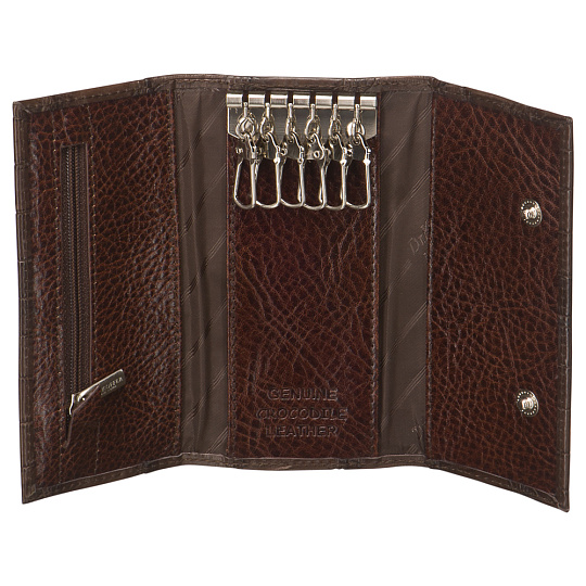 Ключница Dr.Koffer из натуральной кожи темно-коричневая