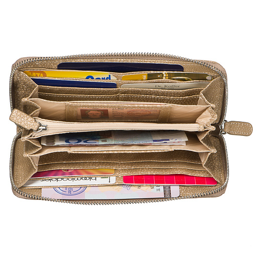 Портмоне Dr.Koffer из натуральной кожи бежевое