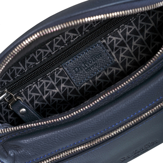 Сумка на пояс Dr. Koffer из натуральной кожи синяя