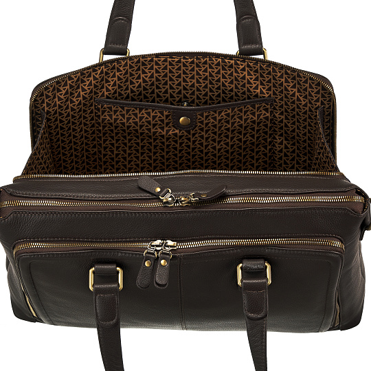 Деловая сумка Dr.Koffer из натуральной кожи темно-коричневая