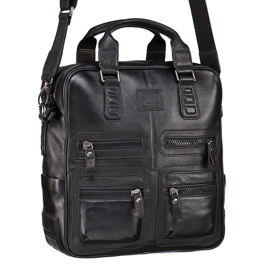 Сумка планшет Dr.Koffer из натуральной кожи черный