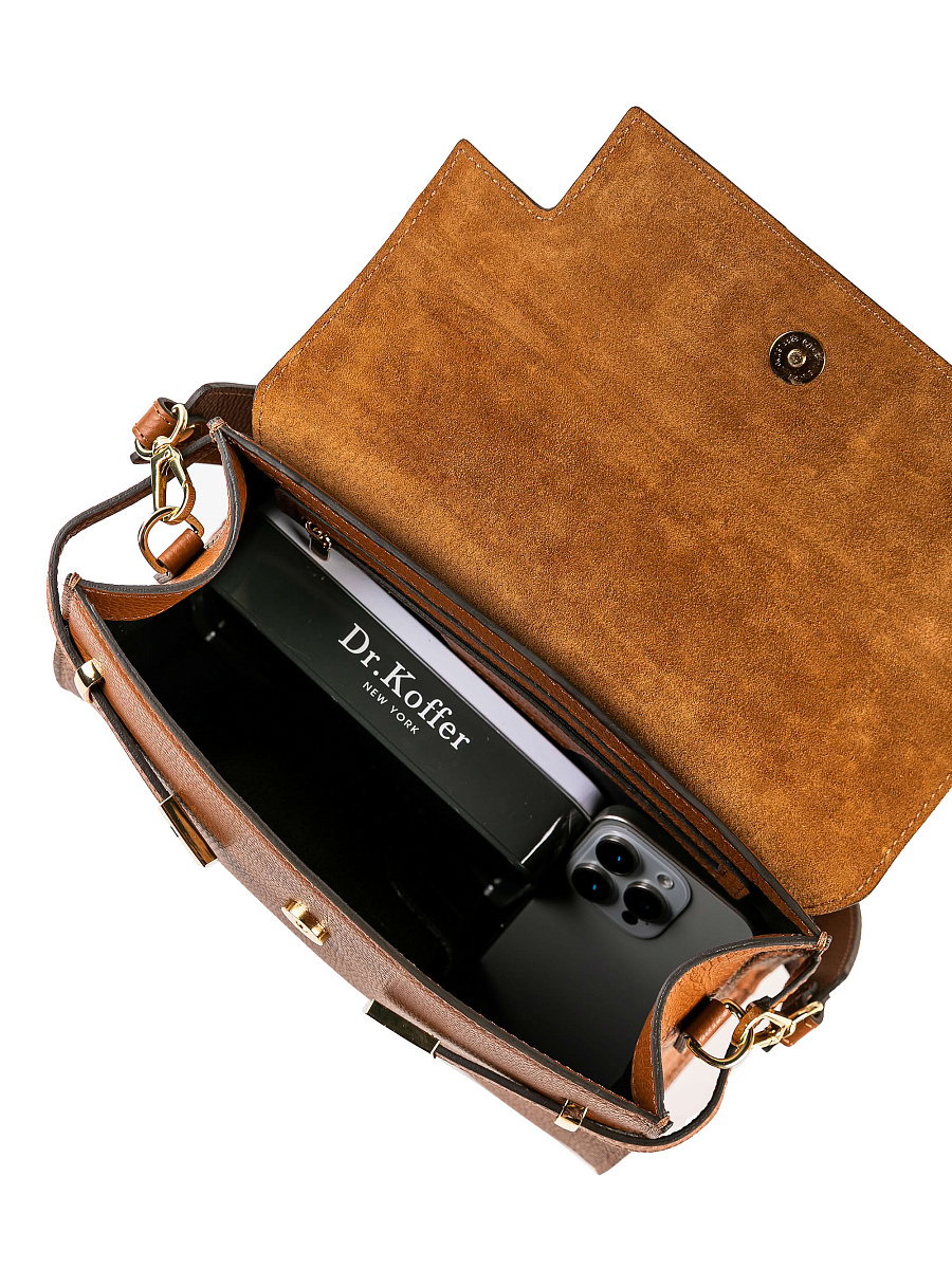 Женская сумка Dr. Koffer из натуральной кожи коричневая