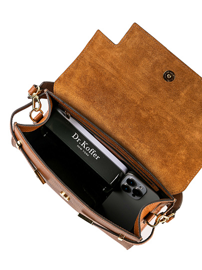 Женская сумка Dr. Koffer из натуральной кожи коричневая