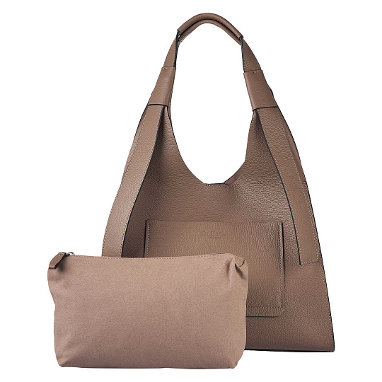 Женская сумка Dr. Koffer из натуральной кожи бежевая