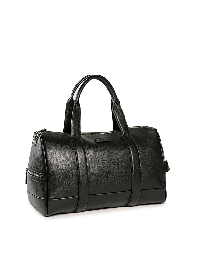 Дорожная сумка Dr. Koffer из натуральной кожи черная