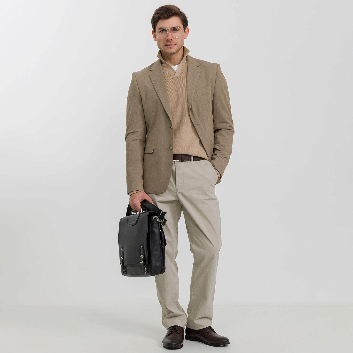 Портфель Dr.Koffer из натуральной кожи черный