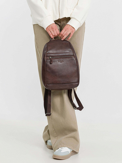 Рюкзак Dr.Koffer из натуральной кожи темно-коричневый