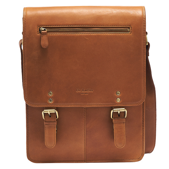 Сумка через плечо Dr.Koffer из натуральной кожи коричневая