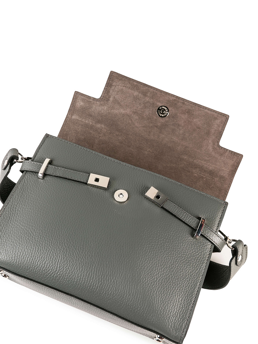 Женская сумка Dr. Koffer из натуральной кожи серая