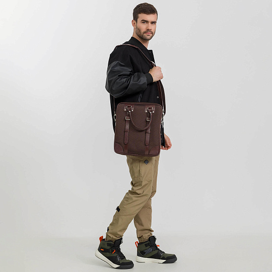 Сумка планшет Dr.Koffer из нейлона и натуральной кожи