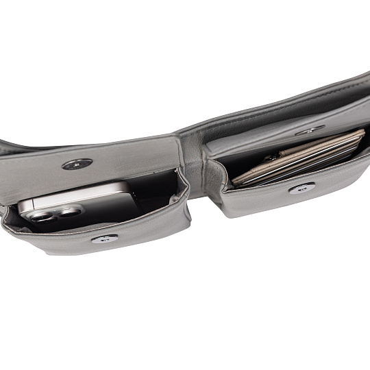 Сумка через плечо Dr.Koffer из натуральной кожи серая