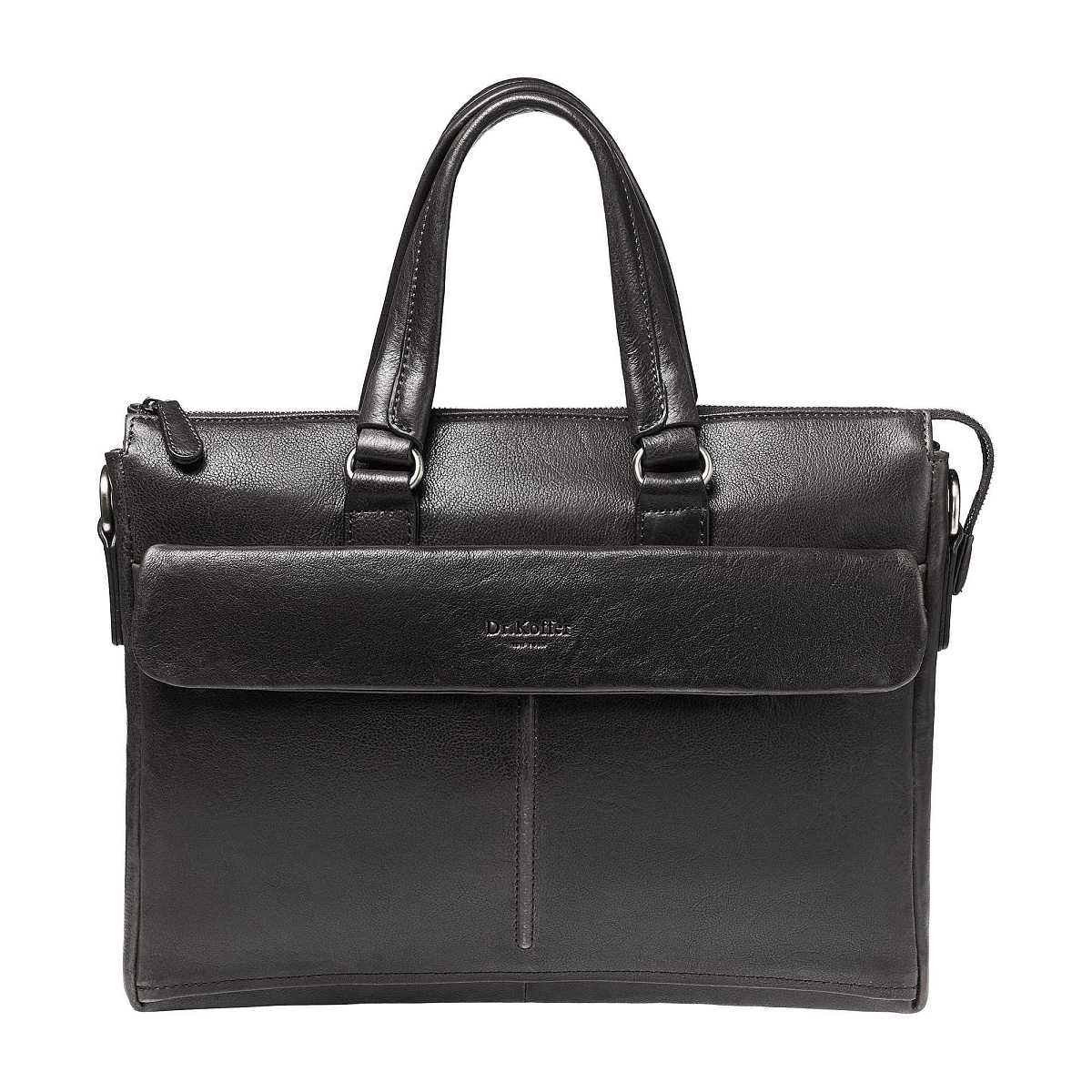 Деловая сумка Dr.Koffer из натуральной кожи черная