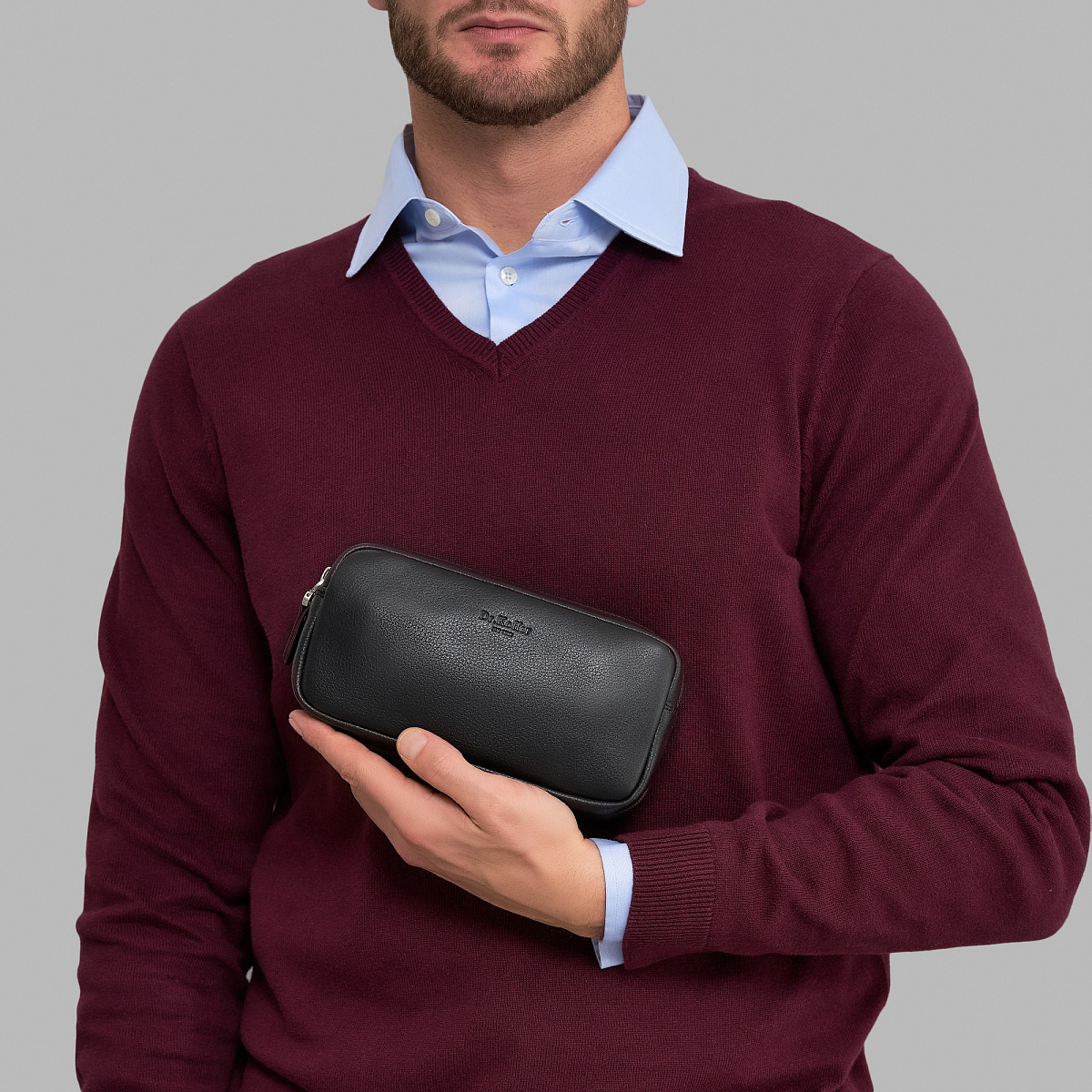 Несессер Dr. Koffer из натуральной кожи черный