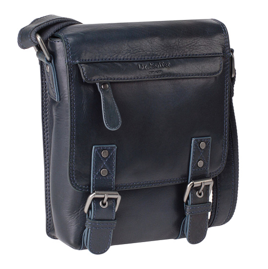 Сумка через плечо Dr.Koffer из натуральной кожи синяя