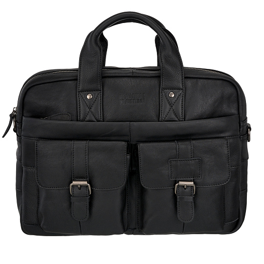 Деловая сумка Dr.Koffer из натуральной кожи черная