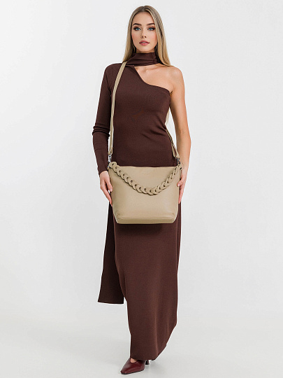 Женская сумка Dr.Koffer из натуральной кожи бежевая