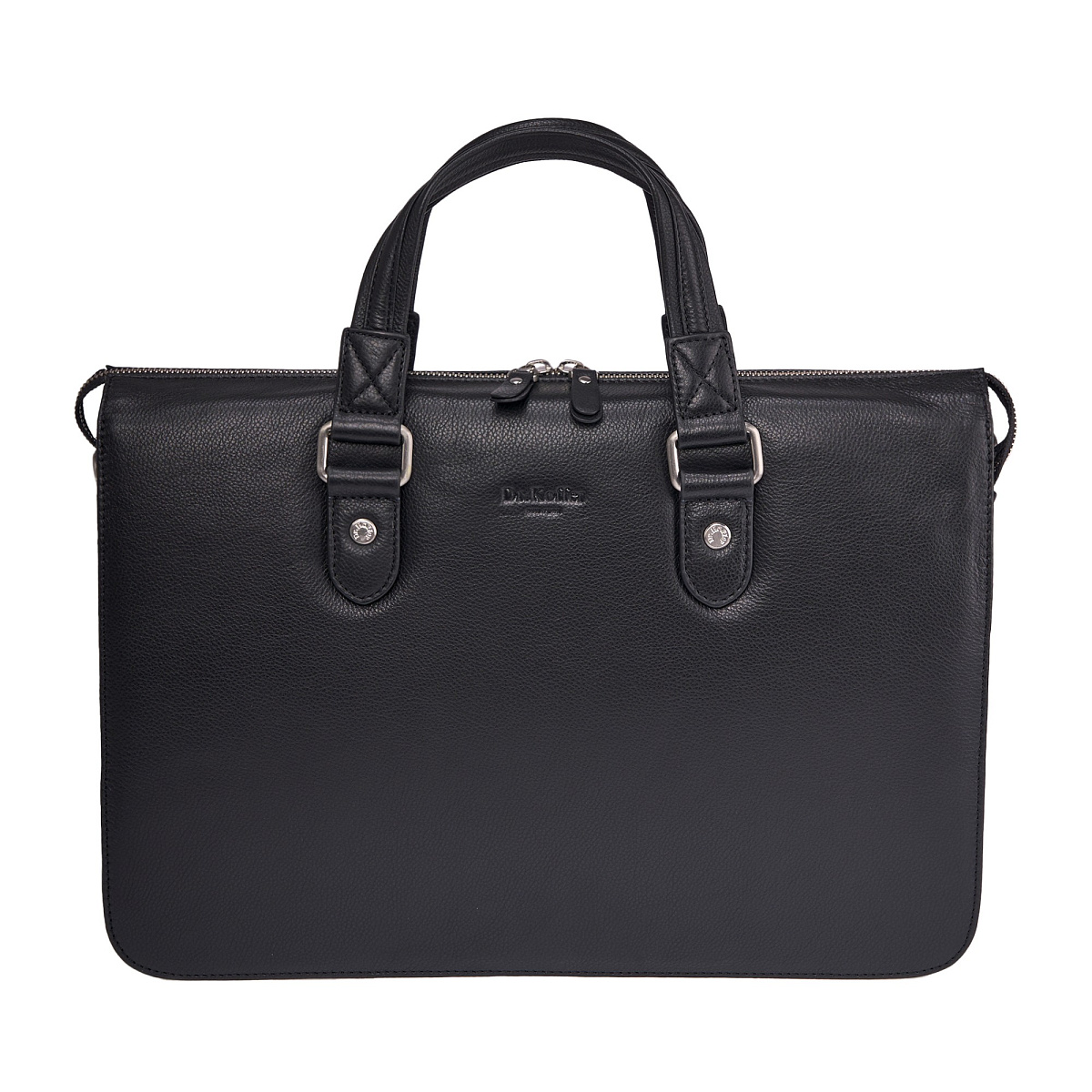 Деловая сумка Dr.Koffer из натуральной кожи черная