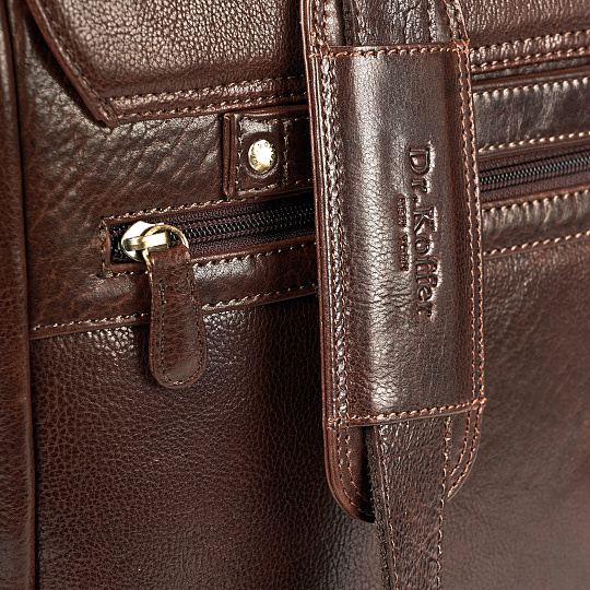 Портфель Dr.Koffer из натуральной кожи темно-коричневый